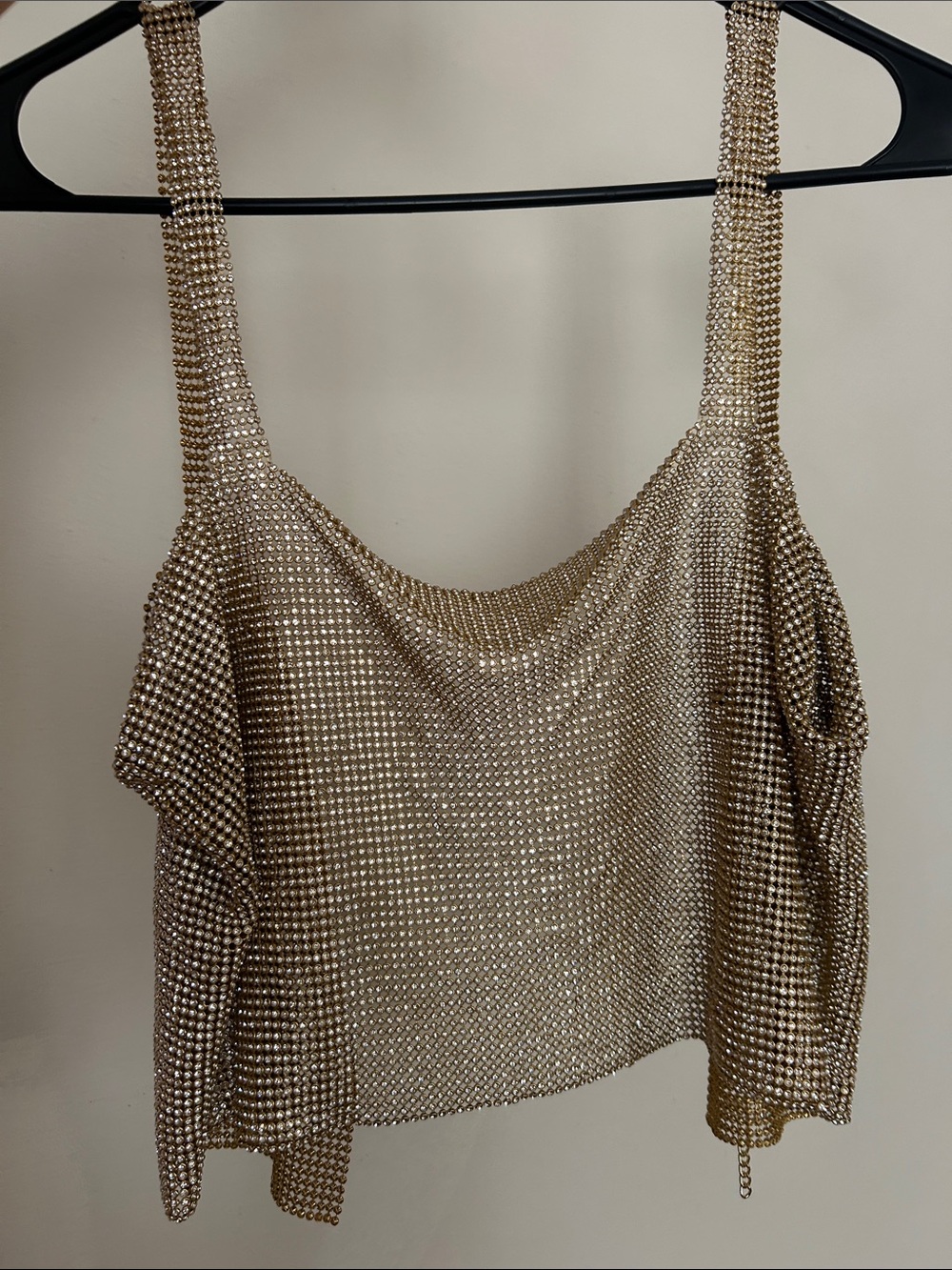 Gold Metallic Chainmail Cami Top